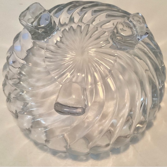 Footed Nut Bowl Clear Fostoria Colony Pattern Swirl Candy Dish - Picture 2 of 6